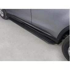 Пороги алюминиевые Slim Line Black для Mitsubishi ASX 2017-2022