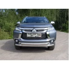 Защита передняя двойная 76-75 мм для Mitsubishi Pajero Sport 2016-2020
