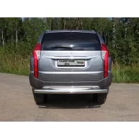 Защита заднего бампера овальная 75х42 мм для Mitsubishi Pajero Sport 2016-2020