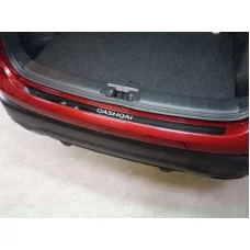 Накладка на задний бампер с надписью Qashqai зеркальный лист для Nissan Qashqai (СПБ) 2015-2019