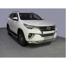 Защита передняя двойная 76-60 мм для Toyota Fortuner 2017-2020