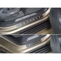Накладки на пороги лист шлифованный надпись Touareg 4 шт для Volkswagen Touareg 2018-2024