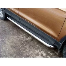 Пороги с площадкой нержавеющий лист 60 мм для Ford Explorer 2011-2015