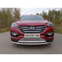 Защита передняя двойная 60-50 мм для Hyundai Santa Fe 2015-2018