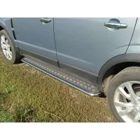 Пороги с площадкой нержавеющий лист 42 мм для Opel Antara 2010-2017