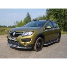 Защита переднего бампера 42 мм для Renault Sandero Stepway 2015-2024