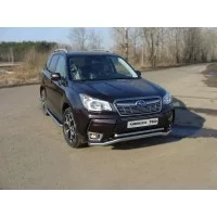 Защита передняя двойная спорт 60-42 мм для Subaru Forester SJ 2013-2016