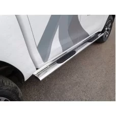 Пороги труба овальная с накладками 120х60 мм для Toyota Hilux/Hilux Black Onyx 2015-2024