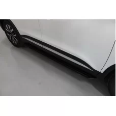 Пороги алюминиевые Slim Line Black для Chery Tiggo 7 Pro 2020-2024