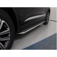 Пороги с площадкой алюминиевый лист 42 мм для Chery Tiggo 8 2020-2024