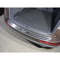 Накладка на задний бампер шлифованный лист надпись Audi для Audi Q5 2008-2016