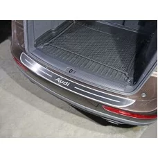 Накладка на задний бампер шлифованный лист надпись Audi для Audi Q5 2008-2016