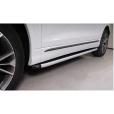 Пороги алюминиевые с пластиковой накладкой для Audi Q8 2018-2024