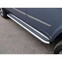 Пороги с площадкой алюминиевый лист 60 мм для Cadillac Escalade 2015-2020