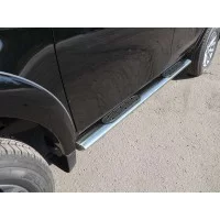 Пороги труба овальная с накладками 120х60 мм для Fiat Fullback 2016-2020