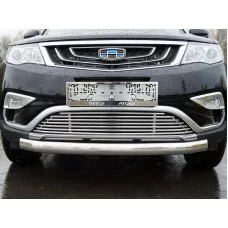 Защита передняя овальная 75х42 мм для Geely Atlas 2018-2022