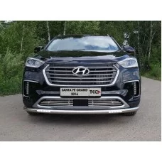 Накладка решётки радиатора 12 мм для Hyundai Santa Fe Grand 2016-2018