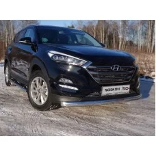 Защита передняя овальная 75х42 мм для Hyundai Tucson 2015-2018