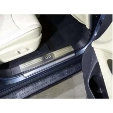 Накладки на пластиковые пороги лист шлифованный лого Infiniti для Infiniti QX60 2014-2020