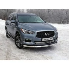 Защита переднего бампера с ДХО 76 мм для Infiniti QX60 2016-2020