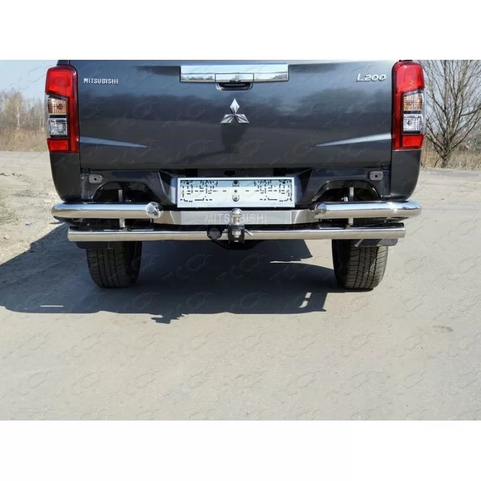 Защита заднего бампера центральная 76 мм (без уголков) для Mitsubishi L200 2019-2024 артикул MITL20019-43