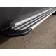 Пороги алюминиевые Slim Line Silver для Toyota Highlander 2014-2016 артикул TOYHIGHL14-26S