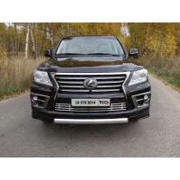 Защита передняя овальная короткая 75-42 мм для Lexus LX-570 Sport 2014-2024