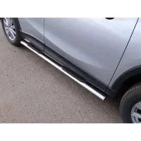 Пороги труба овальная с накладками 120х60 мм для Mazda CX-5 2015-2024