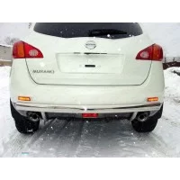 Защита заднего бампера овальная 75х42 мм для Nissan Murano 2010-2016