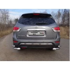 Защита задняя двойные уголки 76-42 мм для Nissan Pathfinder 2014-2020