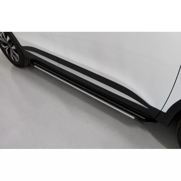 Пороги алюминиевые Slim Line Silver для Chery Tiggo 7 Pro 2020-2024 артикул CHERTIG7P20-32S