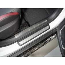 Накладки на пластиковые пороги лист шлифованный 2 шт для Geely Coolray 2019-2023