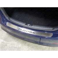 Накладка на задний бампер лист шлифованный надпись Elantra для Hyundai Elantra 2015-2018