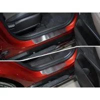 Накладки на пороги шлифованный лист 4 штуки для Hyundai Santa Fe 2018-2020