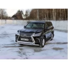 Защита передняя двойная 76-75 мм для Lexus LX-570/450d 2015-2024