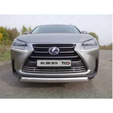 Защита передняя овальная 75х42 мм для Lexus NX-200 2014-2017