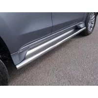 Пороги с площадкой нержавеющий лист 60 мм для Mitsubishi Pajero Sport 2016-2020