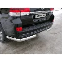 Защита задняя овальные уголки 75х42 мм для Toyota Land Cruiser 200 Executive 2016-2021