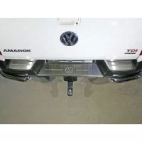 Накладка на задний бампер лист шлифованный лого Volkswagen для Volkswagen Amarok 2016-2024