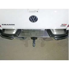 Накладка на задний бампер лист шлифованный лого Volkswagen для Volkswagen Amarok 2016-2024