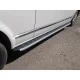 Пороги алюминиевые ТСС с накладкой серебрянный карбон для Volkswagen Multivan T6 Long 2015-2024 артикул VWMULT15LONG-34SL
