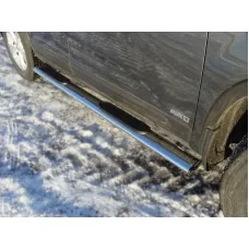 Пороги труба овальная с накладками 120х60 мм для Kia Sorento 2012-2020