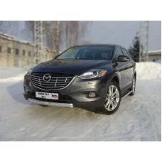 Защита заднего бампера овальная 75х42 мм для Mazda CX-9 2012-2016