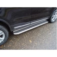 Пороги с площадкой нержавеющий лист 60 мм для Geely Atlas 2018-2024