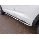 Пороги труба овальная гнутая с накладкой 75х42 мм для Subaru Forester 2013-2016 артикул SUBFOR13-26