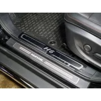 Накладки на пороги на пластик зеркальный лист надпись Н6 2 штуки для Haval H6 2014-2020
