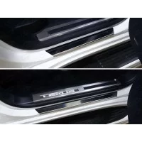 Накладки на пороги с гибом зеркальный лист для Lexus LX-570/450d 2015-2024