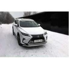 Защита передняя овальная 75х42 мм для Lexus RX-200t/350/450h 2015-2024