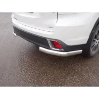 Защита задняя овальные уголки 75х42 мм для Toyota Highlander 2017-2019