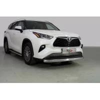 Защита передняя овальная 75х42 мм для Toyota Highlander 2020-2024
